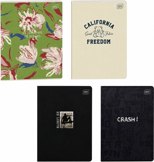 Schoolschrift A5, brede lijntjes, 80 vellen, mix van motieven Interdruk - 1 stuk
