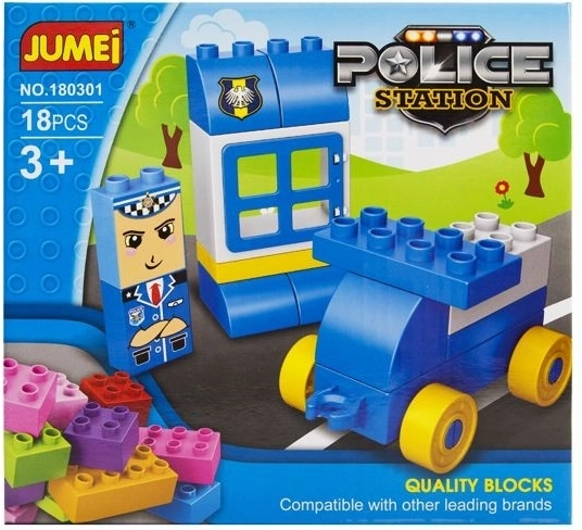 Jumei bouwset politiebureau 18 onderdelen (3+) 20 × 19 cm - 1 stuk