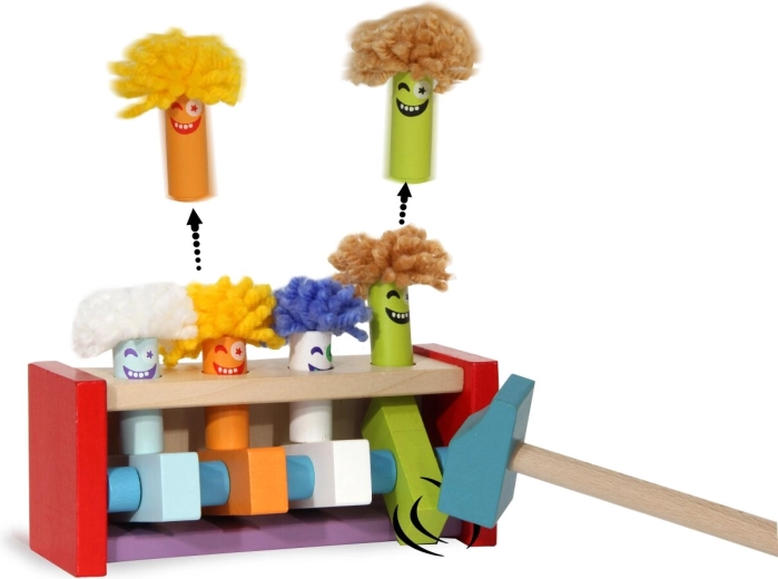 Houten hamerspel Kidiwood Springende clowns