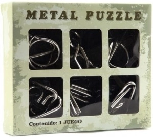 Metalen puzzels – set van 6 stuks in doosje