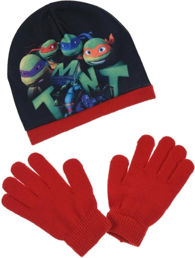 Rode muts en handschoenen Ninja Turtles
