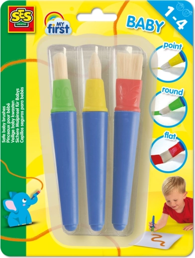 Mijn eerste schilderen – set kinderpenselen, 3 stuks