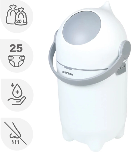Nattou luieremmer Dropy wit 20 l