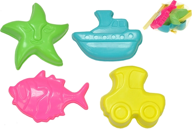 Set van plastic zandvormpjes (4 stuks)