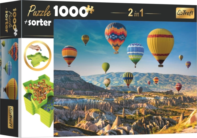 Puzzel en sorteerder TREFL 2v1 Ballonnen boven Cappadocië 1000 stukjes