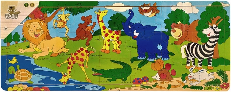 Houten bordpuzzel ZOO 21 stukjes