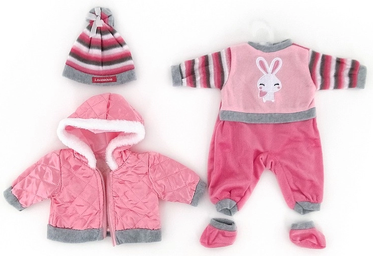 Kleding voor babypop tot 45 cm met jasje en mutsje