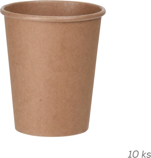 Papieren beker Nature 250 ml (papier/PE), 10 stuks
