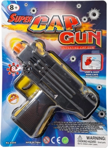 Kunststof speelgoedpistool met knalkapsels (8 schoten)