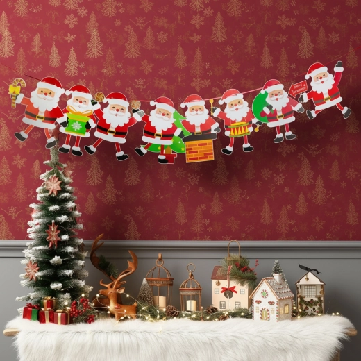 Kerstpapieren slinger met 8 Sinterklaasmotieven, 3,5 m