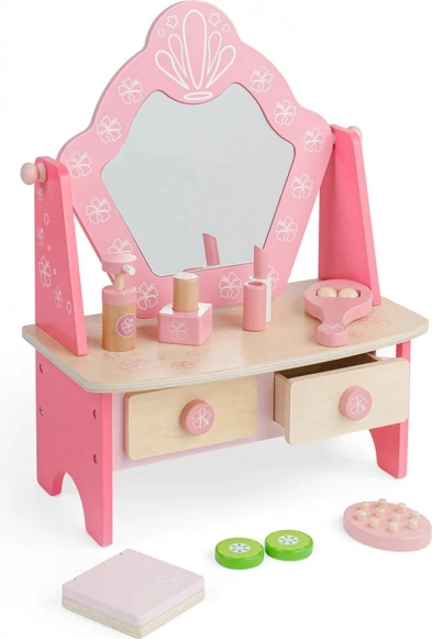 Houten cosmetische kaptafel voor kinderen roze