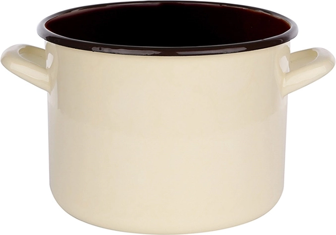 Geëmailleerde pan Silesia 3,3 l 18 cm crème met donkere binnenkant