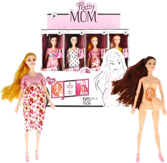 Zwangere pop met baby 29 cm