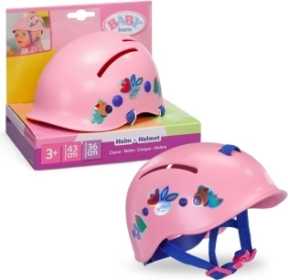 Fietshelm voor BABY born pop 43 cm, roze