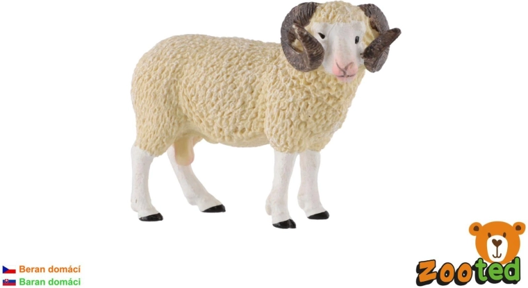 Plastic beeldje van een tamme ram 9 cm