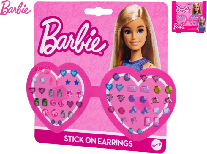 Plakoorbellen BARBIE – set van 28 paar voor kinderen