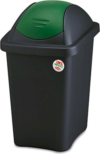 Klepprullenbak MULTIPAT 30 l, rechthoekig, zwart‑groen