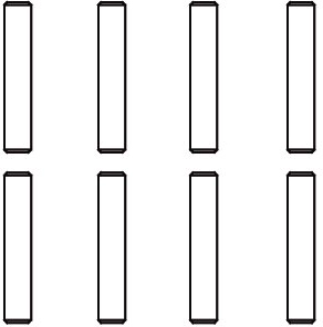 Set pinnen 2 × 10 V8 voor Voltage, Major, Tiger, Hoolk, Infect en Ripper