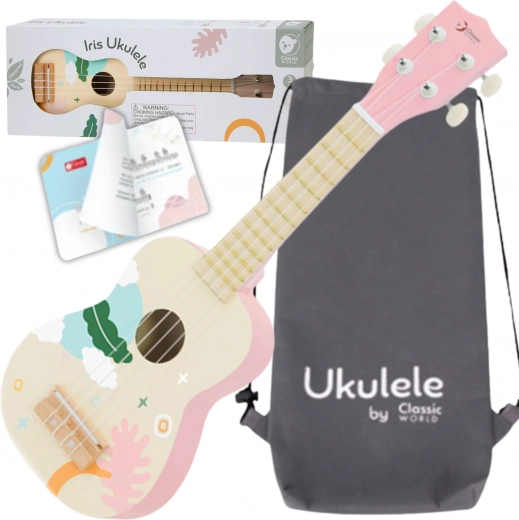 kinderhouten ukulele Classic World roze
