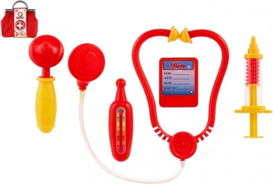 Kinder doktersset met stethoscoop en dokterskoffer