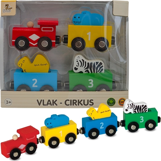 Babu houten circustrein met wagons