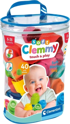 Clementoni Soft Clemmy zachte blokken voor baby's - 40 stuks