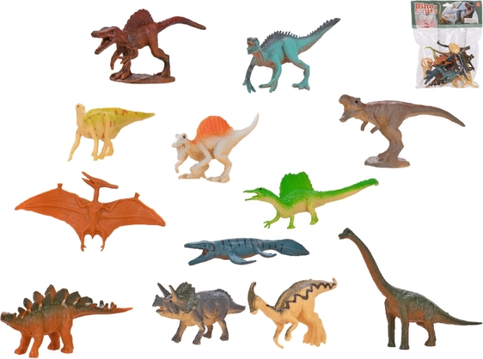 Set van 12 dinosaurusfiguren (6,5–10 cm) in zakje