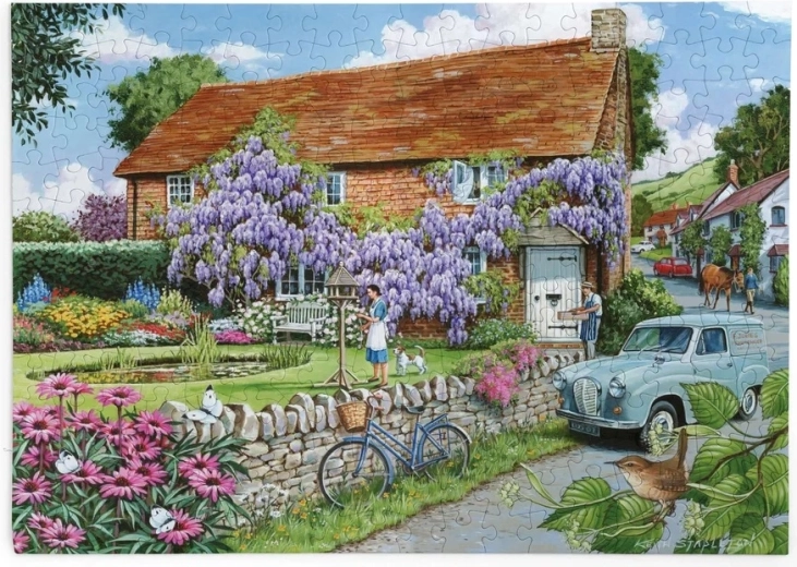 Puzzel Huis met blauweregen, 250 grote stukjes