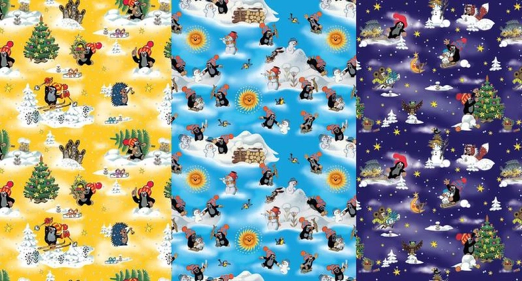 Inpakpapier met KRTEK-motief 0,7 × 2 m, mix motieven