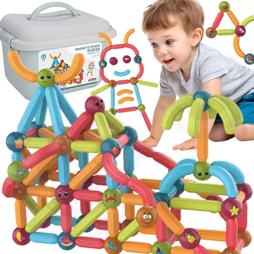Woopie magnetische educatieve bouwset met 128 onderdelen