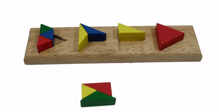 Gekleurde driehoekige blokken