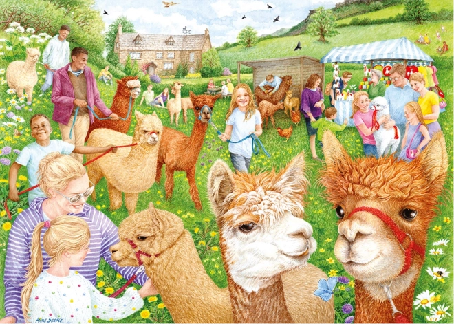 Falcon puzzel boerderij met alpaca’s 1000 stukjes