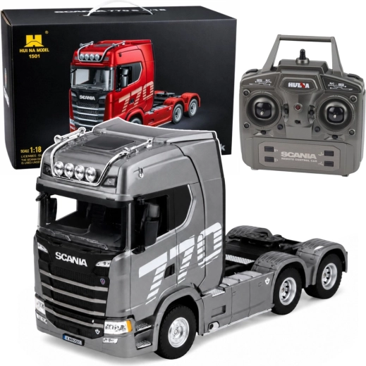 Huina Scania 1501 RC op afstand bestuurbare trekker 1:18 grijs-zilver