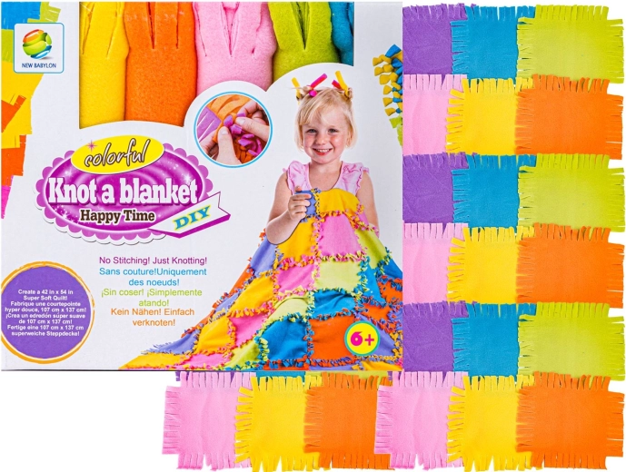 Creatieve set voor het maken van een patchwork pluche deken DIY
