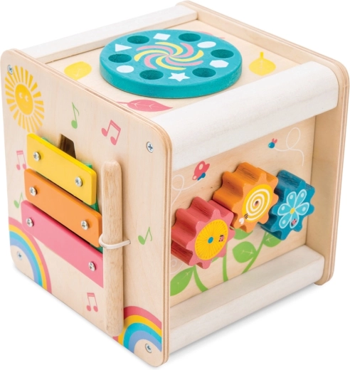 Houten educatieve sensorische activiteitenkubus Le Toy Van