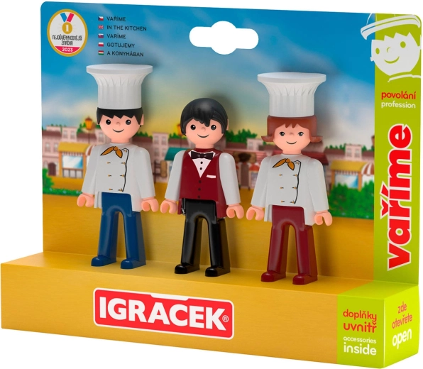 Efko Igráček trio koken – set van 3 beweegbare poppetjes met accessoires