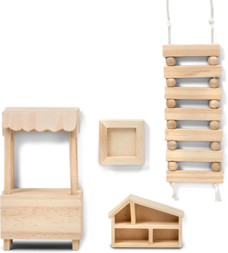 Lundby creatieve set houten accessoires voor het poppenhuis (DIY)