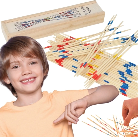 Woopie houten Mikado-spel in doos, 41 onderdelen
