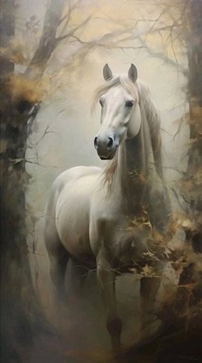 Diamant schilderen Schimmel in de mist 30 × 40 cm