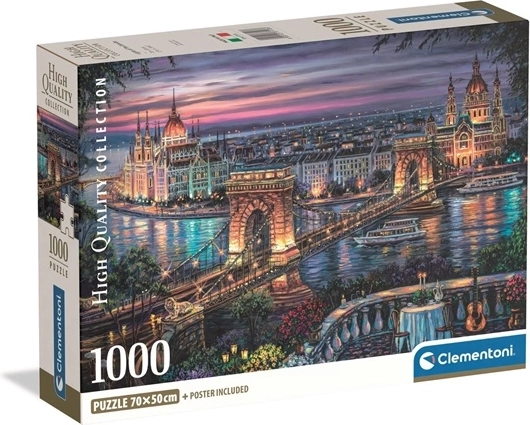 Clementoni puzzle Compact Lichtjes aan de Donau 1000 stukjes