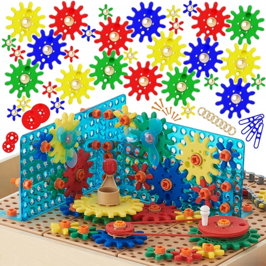 Set tandwielen en poelies MASTERKIDZ STEM, 198 onderdelen