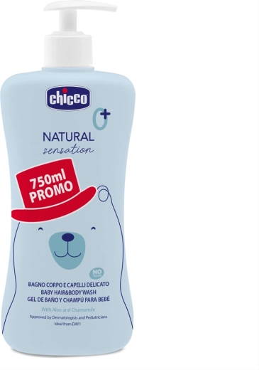 Chicco shampoo voor haar en lichaam Natural Sensation met aloë en kamille 750 ml