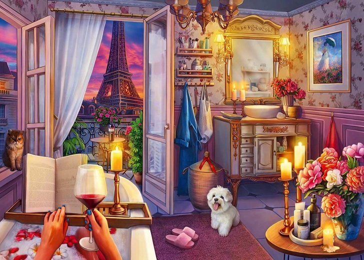 RAVENSBURGER Puzzel Droomlocaties: Badkamer in Parijs XXL 500 stukjes