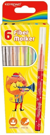 Wasbare stiften Keyroad, set van 6 kleuren