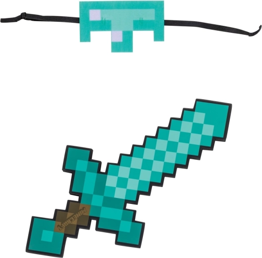 Minecraft kostuumset: masker en schuim diamantzwaard Steve