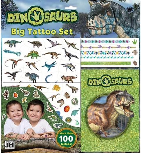 Grote set met dinosaurus-tatoeages