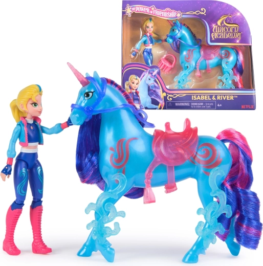 Unicorn Academy Isabel en River – figuur van meisje met eenhoorn en accessoires