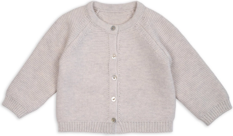 Lodger gebreid merino vestje birch, maat 68