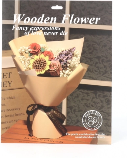 houten 3D decoratieve roos