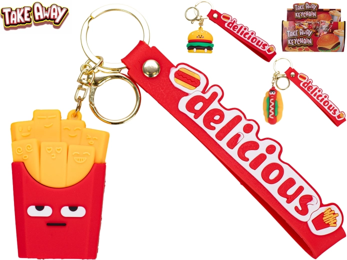 Fastfood take-away sleutelhanger (4–7 cm)